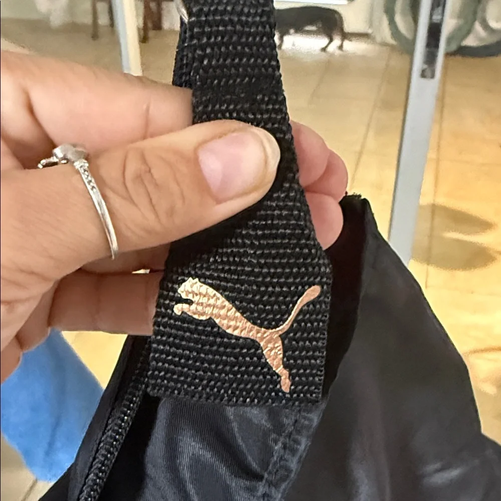 Puma Black Duffel Bag with Gold Logo